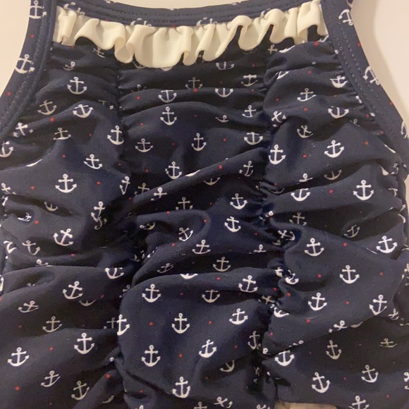 Janie and Jack Newborn nautical anchor sailor one piece swimsuit bathing suit - Picture 2 of 7